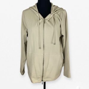 White Stag Tan Beige Stretch Hoodie zip up